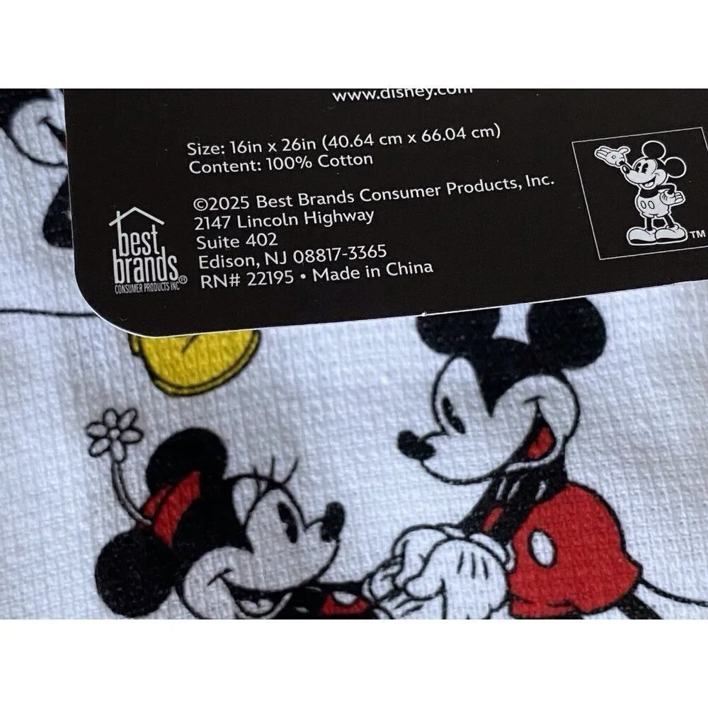2 Pack Disney Mickey Minnie Mouse Classic Kitchen Towels 16 X 26”‎ NEW